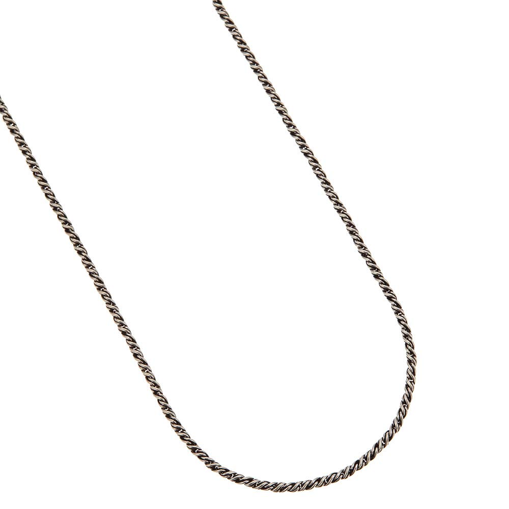 楽天市場】シルバー925 ロープチェーン ネックレス 幅2mm 60cm 燻し